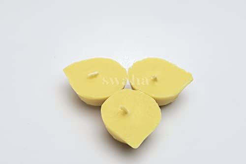 Swaha Premium Cow Ghee Diya Wicks (12 Pieces), 4hr Burning Time, Wax Free Cow ghee Diya for puja - Pack of 1