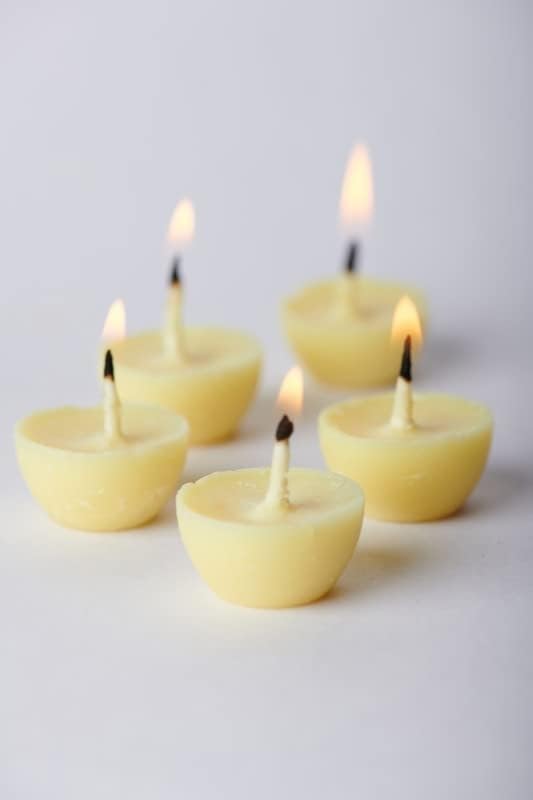 Swaha 1 Hour Burning Time Cow Ghee Diya (16.51 cm x 10.49 cm x 3.99 cm, Set of 30, Yellow)