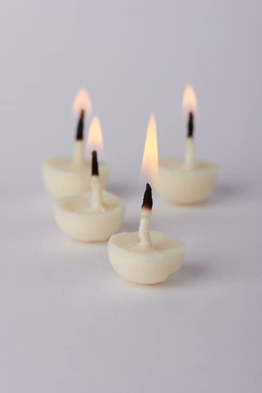 Swaha Premium Vanaspati Ghee Diya Wicks (30 Pieces), 30min Burning Time, Wax Free Vegan Diya batti for Puja - Pack of 1,scented