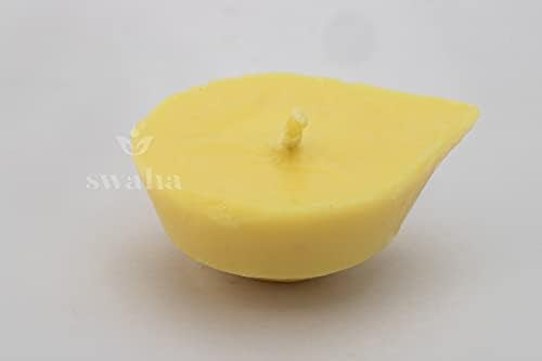 Swaha Premium Cow Ghee Diya Wicks (12 Pieces), 4hr Burning Time, Wax Free Cow ghee Diya for puja - Pack of 1