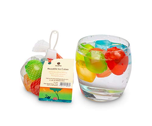 Swaha Reusable Ice Cubes (Set of 12), Reusable ice cubes for drinks, Multicolour - Pack of 1