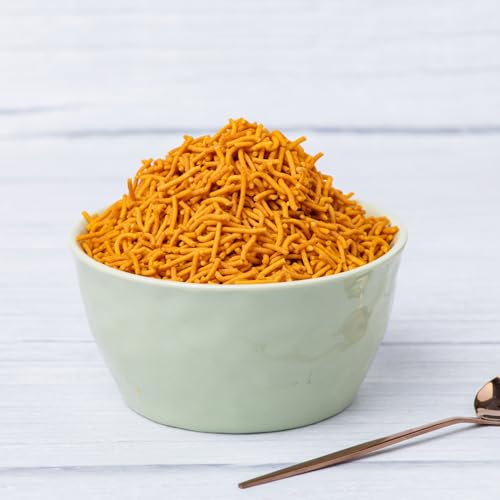 Sapre's Tikhat Shev | Barik Sev | Besan Shev | Spicy Sev | Namkeen | Lightly Spiced & Flavorful | Crispy and Crunchy | No Added Preservatives/Colours | Pack of 2-180gm Each