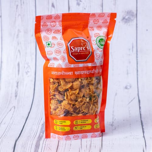 Sapre's Makai Chivda | Corn Chivda | Namkeen | Corn Flakes Chevda | Crispy and Crunchy | Teatime Snack | Healthy Snacks with Nutrition | Healthy Diet Snack | Pack of 2-180gm Each