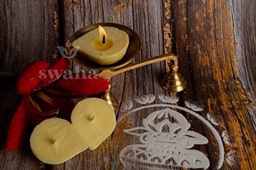 Swaha Premium Cow Ghee Diya Wicks (12 Pieces), 4hr Burning Time, Wax Free Cow ghee Diya for puja - Pack of 1