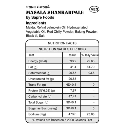 Sapre's Masala Shankarpale | Shakkarpara | Masala Shankarpali | Namkeen | Crispy and Crunchy | Teatime Snacks | Maharashtrian Snack | No Added Preservatives/Colors | Pack of 2-180gm Each