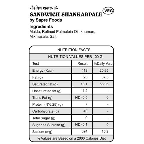Sapre's Sandwich Shankarpale | Shakkarpara | Sweet & Spicy Shakarpare | Shankarpali | Namkeen | Crispy and Crunchy | Teatime Snacks | Maharashtrian Snack | No Added Preservatives/Colors | Pack of 2-200gm Each