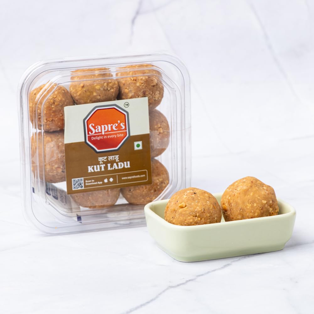Sapre's Kut Ladu | Roasted Groundnuts Ladoos | Traditional Snack with Nutrient-Rich Ingredients | Rich in Fiber and Essential Minerals | Authentic Recipe | No Artificial Preservatives | Pack of 2 - 200gm Each