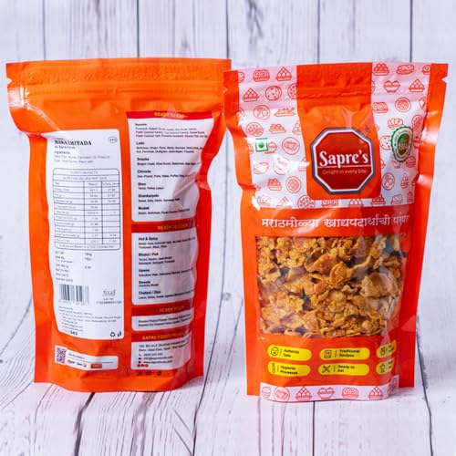 Sapre's Makai Chivda | Corn Chivda | Namkeen | Corn Flakes Chevda | Crispy and Crunchy | Teatime Snack | Healthy Snacks with Nutrition | Healthy Diet Snack | Pack of 2-180gm Each