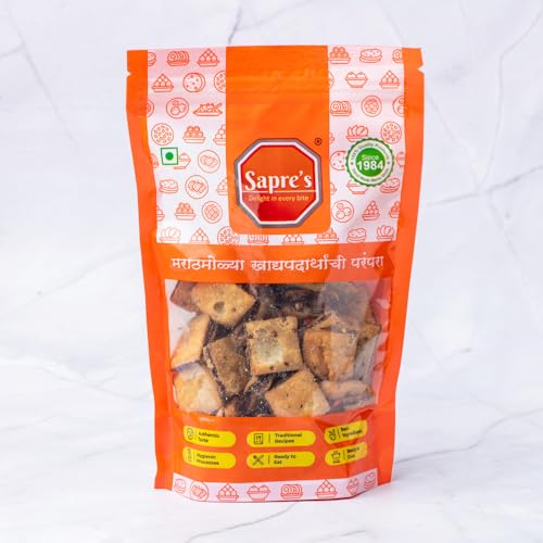 Sapre's Sandwich Shankarpale | Shakkarpara | Sweet & Spicy Shakarpare | Shankarpali | Namkeen | Crispy and Crunchy | Teatime Snacks | Maharashtrian Snack | No Added Preservatives/Colors | Pack of 2-200gm Each