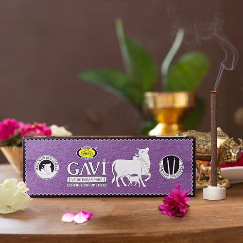 Cycle Pure GAVI Camphor Dhoop Sticks for Pooja, 60 Bambooless Incense Sticks with Free Dhoop Holder | Dhoop Batti for Daily Rituals & Meditation | Handcrafted Agarbatti | Burning Time: 15 Mins