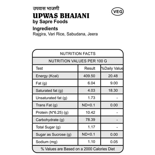 Sapre's Upwas Thalipeeth Bhajani Pack of 2-250gm Each | Upvas/Vrat/Fasting Flour | Premix | Ready to Cook Food | Healthy Atta | Authentic Thalipeeth Flour | 100% Veg | No Added Preservatives/Colours/Flavours