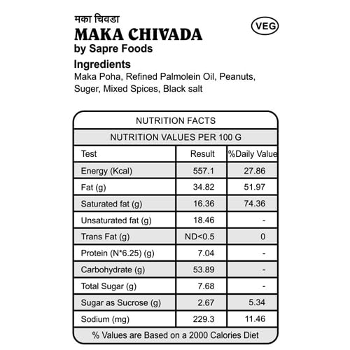 Sapre's Makai Chivda | Corn Chivda | Namkeen | Corn Flakes Chevda | Crispy and Crunchy | Teatime Snack | Healthy Snacks with Nutrition | Healthy Diet Snack | Pack of 2-180gm Each