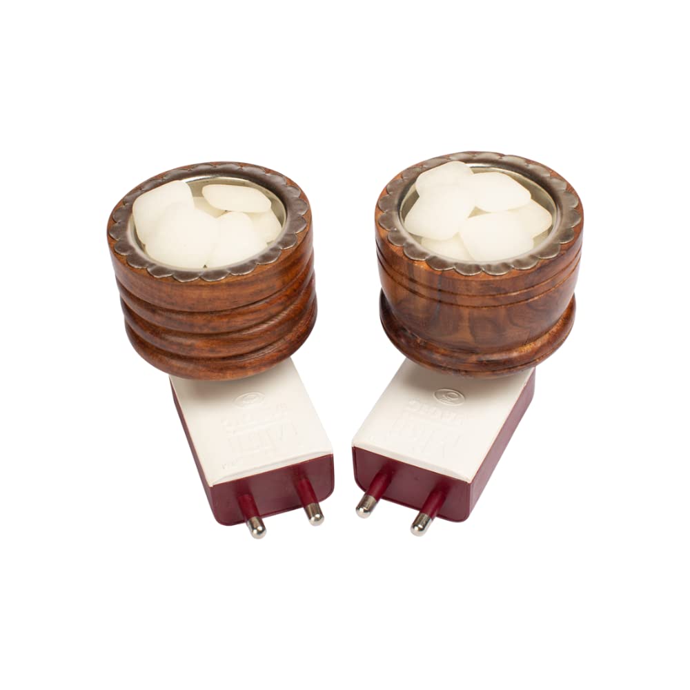 Swaha Electric Wooden Kapor Dani (with 15 Camphor pieces) | Camphor Burner | Aroma Diffuser
