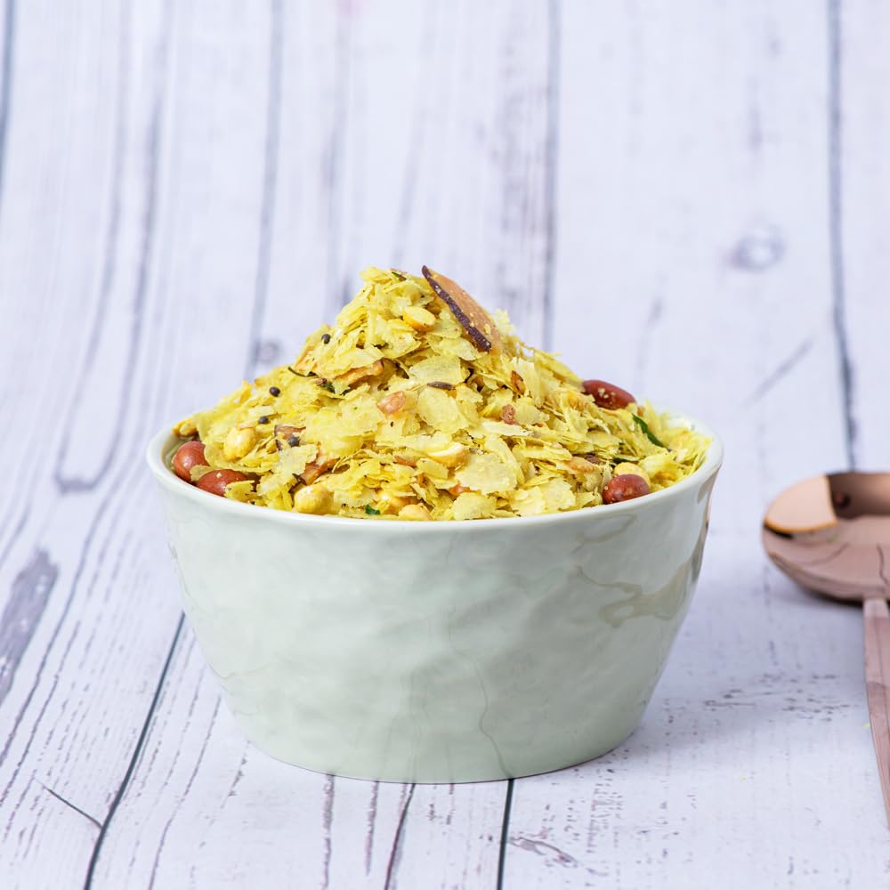 Sapre's Patal Poha Chivada | Chiwda/Chevda | Namkeen | Flattened Rice Snack | Roasted Poha Chivda | Festive Poha Mix | Healthy Snack | Crunchy & Tasty | Ready to Eat | Tea Time Snacks | Pack of 2 - 180gm Each