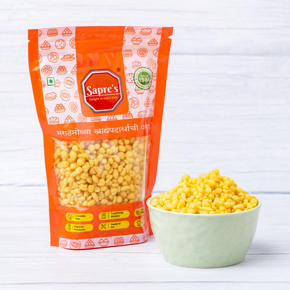Sapre's Khari Bundi | For Raita & Pani Puri | Chaat or Chivda Mixture Boondi | Gram Flour Crunchy Bundi | Tea Time Snack | Namkeen | Crispy and Crunchy | No Added Preservatives/Colors | Pack of 2 - 150gm Each