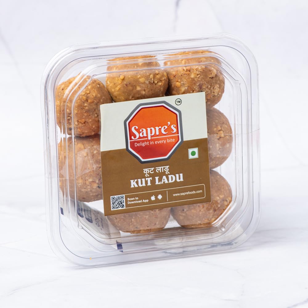 Sapre's Kut Ladu | Roasted Groundnuts Ladoos | Traditional Snack with Nutrient-Rich Ingredients | Rich in Fiber and Essential Minerals | Authentic Recipe | No Artificial Preservatives | Pack of 2 - 200gm Each