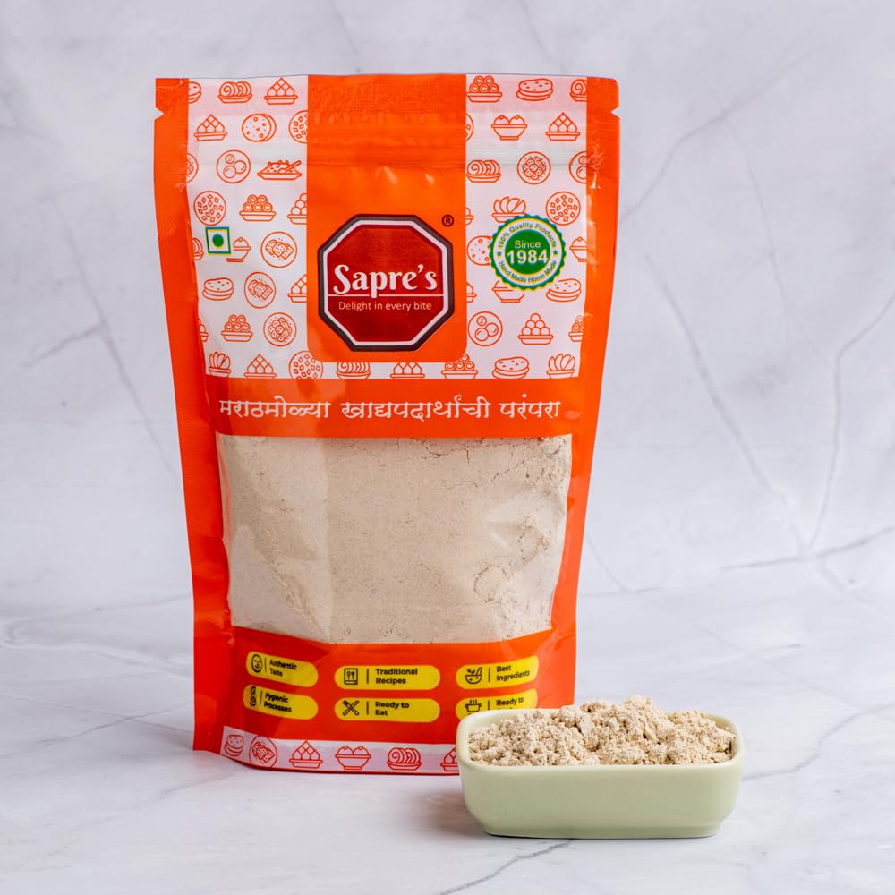 Sapre's Upwas Thalipeeth Bhajani Pack of 2-250gm Each | Upvas/Vrat/Fasting Flour | Premix | Ready to Cook Food | Healthy Atta | Authentic Thalipeeth Flour | 100% Veg | No Added Preservatives/Colours/Flavours
