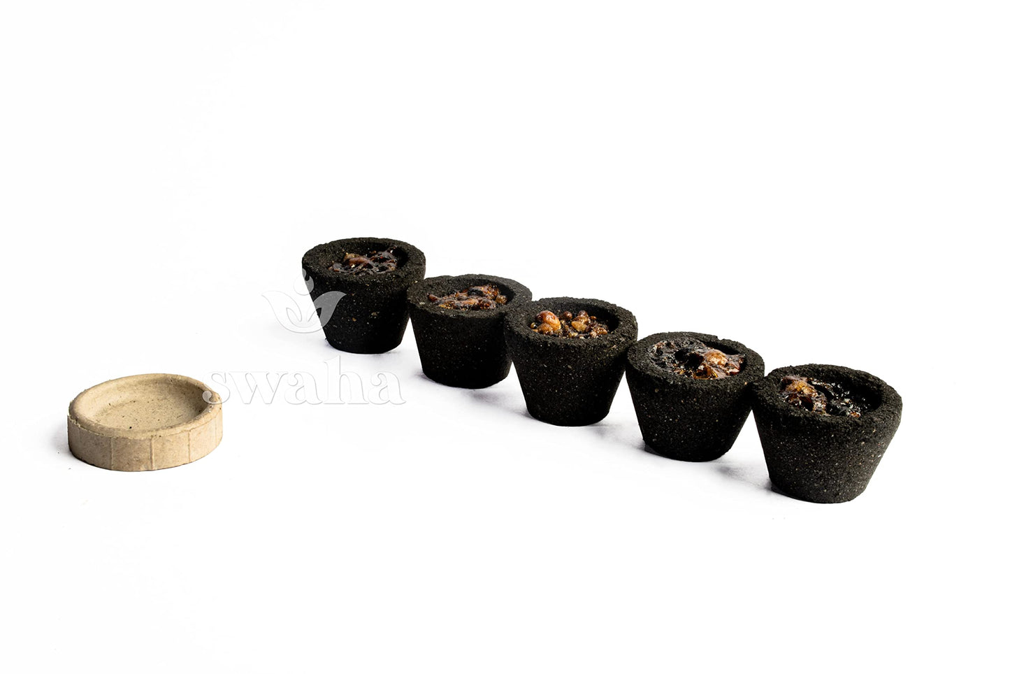 Swaha Cylindrical Sambhrani Cups (12 Pieces) with Stand, Long Lasting Sambhrani loban, Made of eco Friendly Ingredients (Pack of 1)