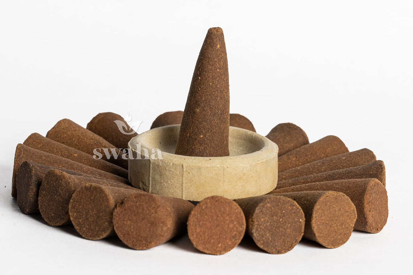 Swaha Dhoop Cones (30 Pieces), 25 min Burning time, Long Lasting Havan Fragrance Dhoop Cones for Daily Puja and Meditation (Pack of 1)