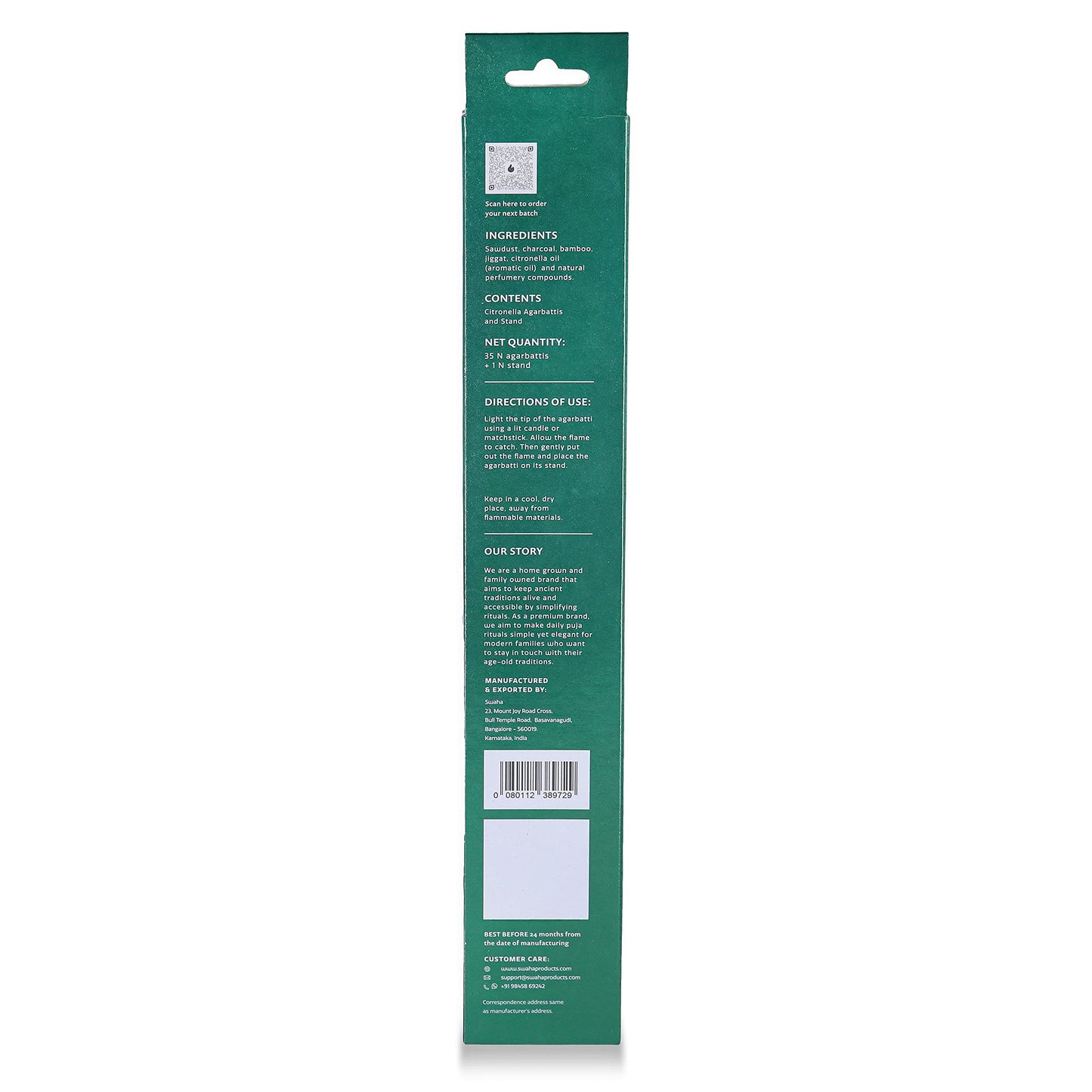 Swaha Citronella Agarbatti (Set of 35), Citronella Fragrance Incense Sticks (Pack of 1)