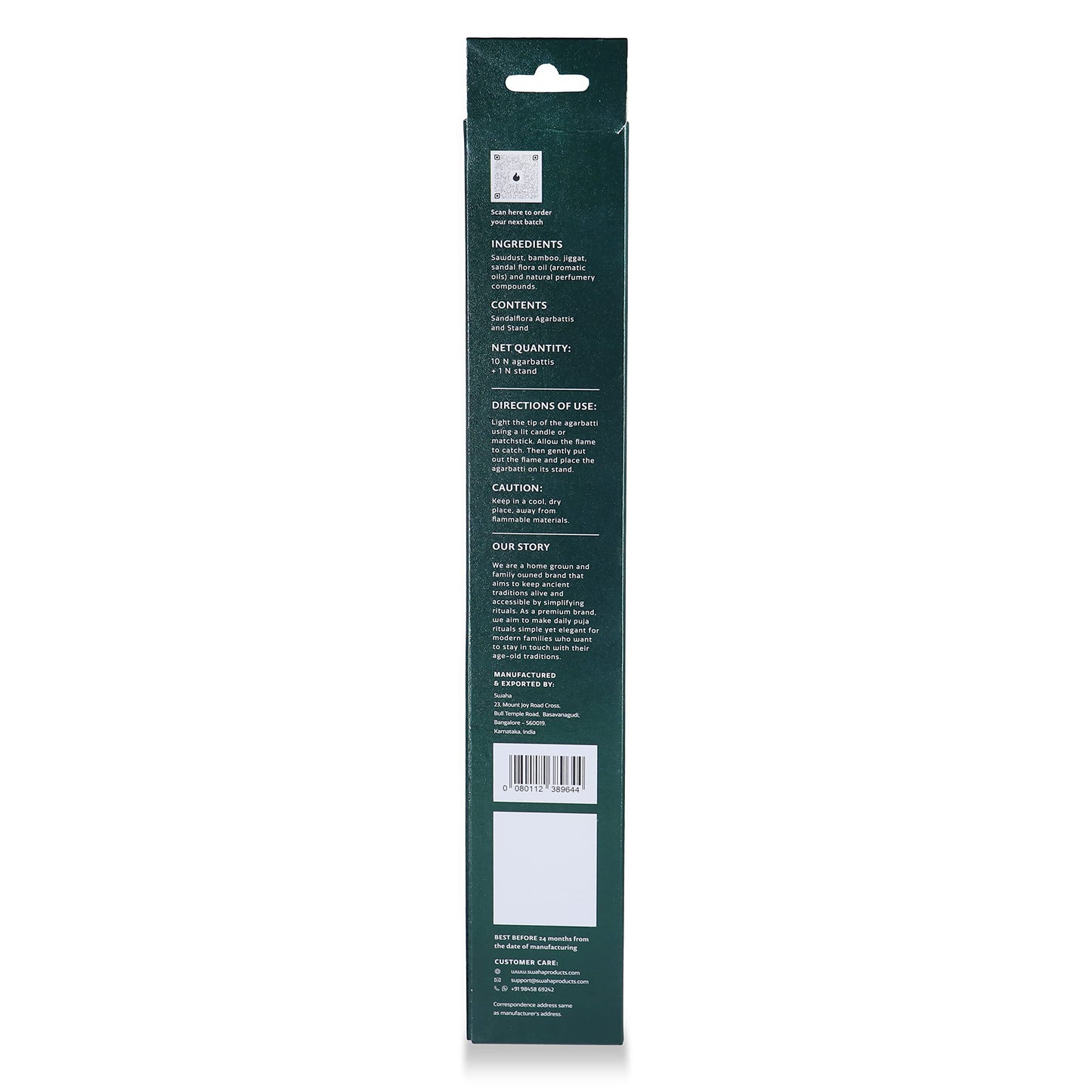 Swaha Sandalflora Agarbatti (Set of 10), 2 Hours Burning time, Long Lasting Sandalflora Fragrance Incense Sticks - Pack of 1