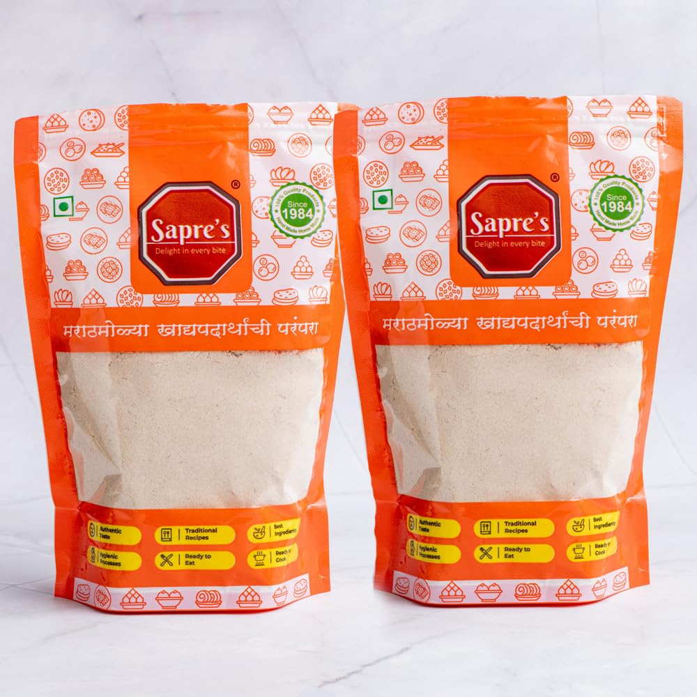 Sapre's Upwas Thalipeeth Bhajani Pack of 2-250gm Each | Upvas/Vrat/Fasting Flour | Premix | Ready to Cook Food | Healthy Atta | Authentic Thalipeeth Flour | 100% Veg | No Added Preservatives/Colours/Flavours