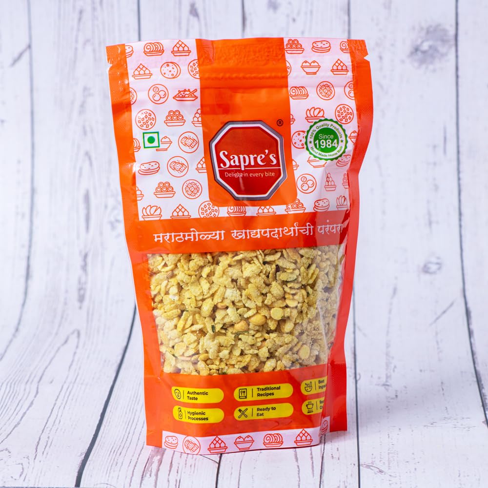 Sapre's Puffed Poha Chivada | Chiwda/Chevda | Namkeen | Healthy Snack | Crunchy & Tasty | Ready to Eat Snacks | Tea Time Snacks | For Various Occasion | Pack of 2-180gm Each