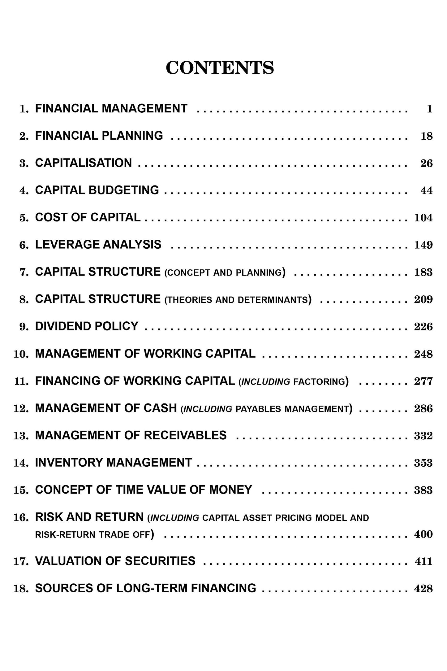 Advanced Financial Management For M.Com. and other P.G. Classes