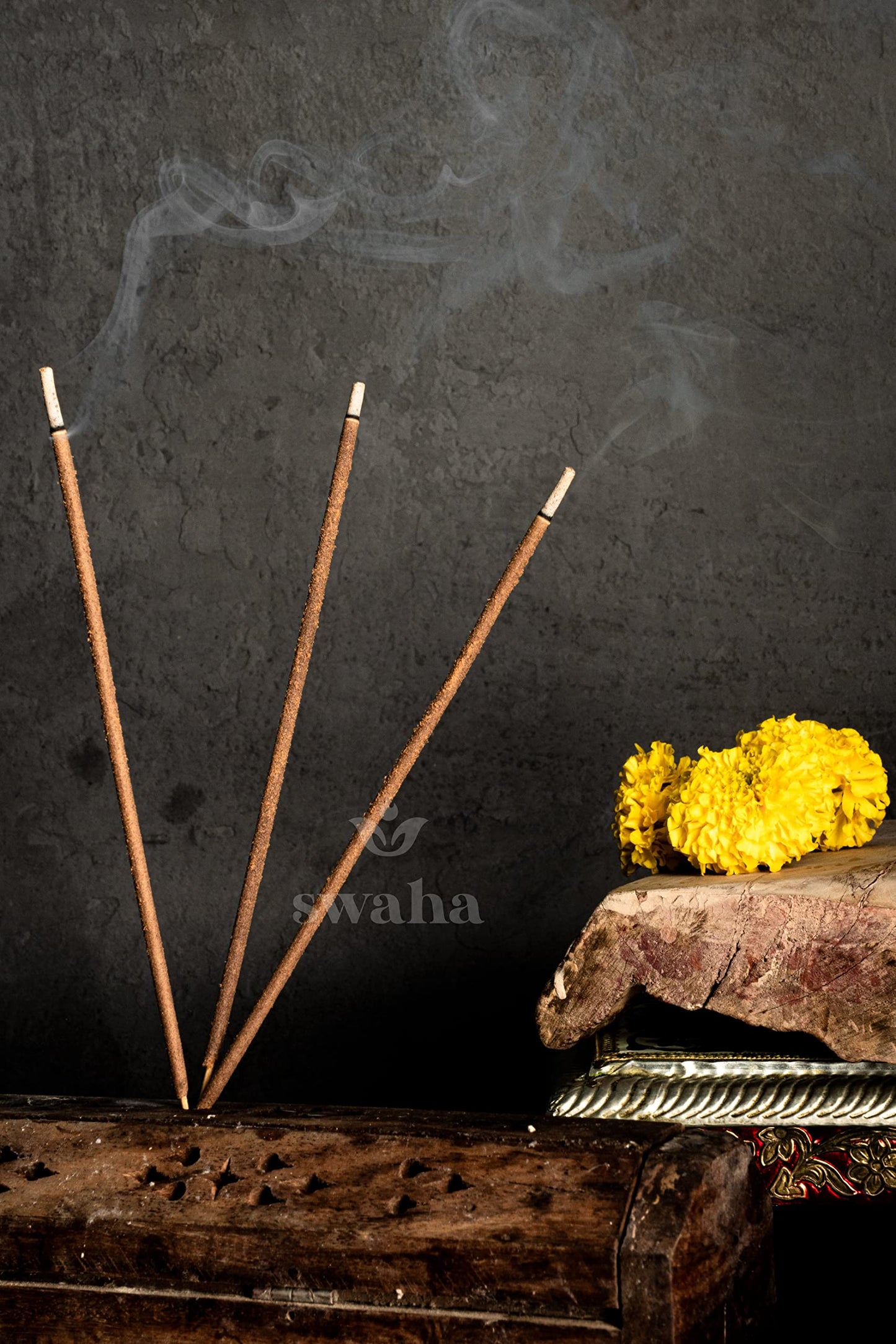 Swaha 10035 Sandalwood Agarbatti (24 cm x 3.99 cm x 2.01 cm, Set of 35, Brown)
