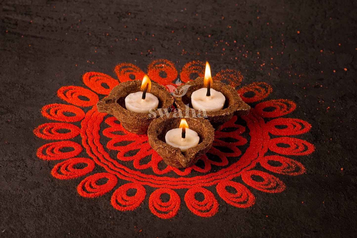 Swaha Premium Vanaspati Ghee Diya Wicks (30 Pieces), 30min Burning Time, Wax Free Vegan Diya batti for Puja - Pack of 1,scented