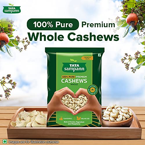 Tata Sampann Pure Cashews Whole | Premium Kaju | Rich in Protein, Magnesium, and Phosphorus | Premium Nuts & Dry Fruits | 500g