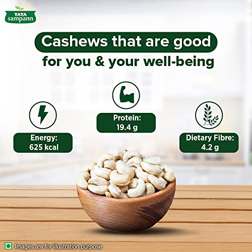 Tata Sampann Pure Cashews Whole | Premium Kaju | Rich in Protein, Magnesium, and Phosphorus | Premium Nuts & Dry Fruits | 500g