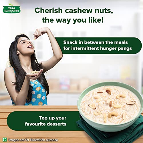 Tata Sampann Pure Cashews Whole | Premium Kaju | Rich in Protein, Magnesium, and Phosphorus | Premium Nuts & Dry Fruits | 500g