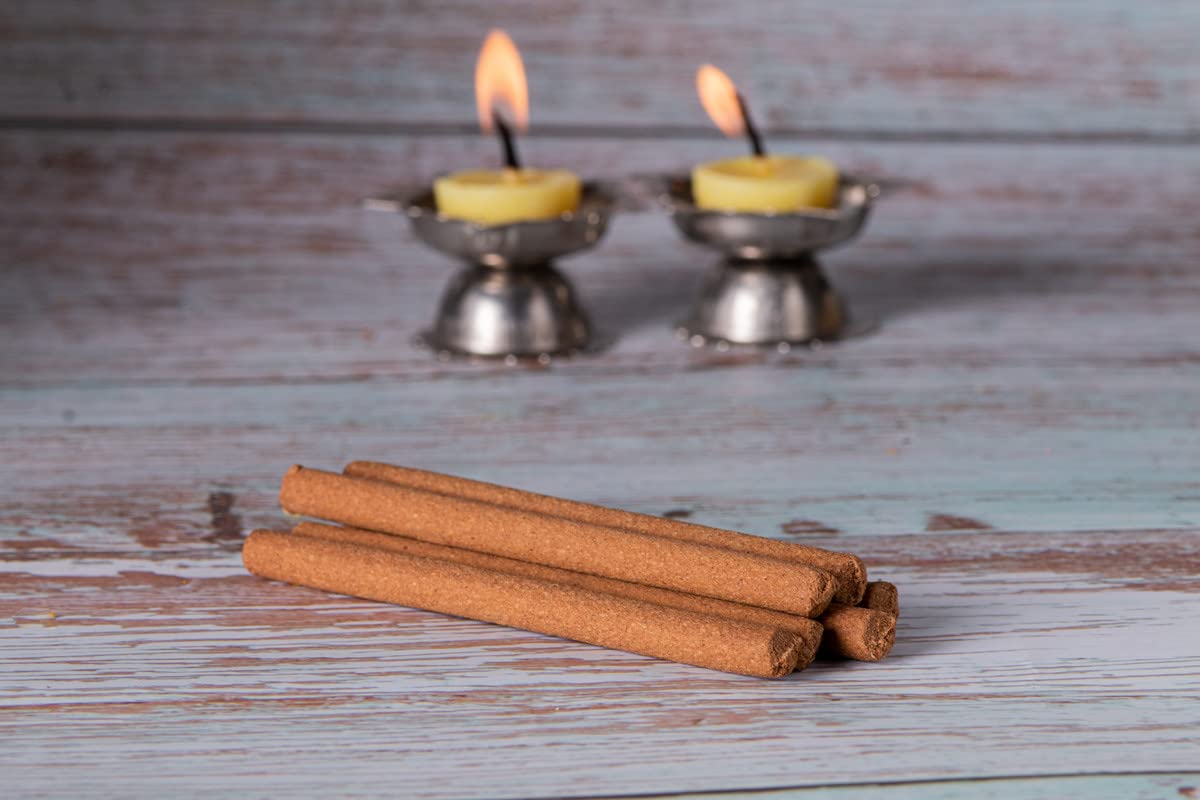 Swaha Om Cylindrical Dhoop Stick (Set of 30), Long Lasting Sandalwood & Floral Fragrance Incense Sticks, Bamboo Less Agarbatti Sticks - Pack of 1
