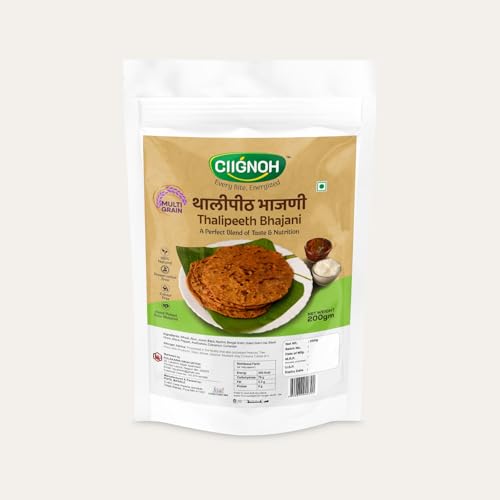 A CIIGNOH | थालीपीठ भाजणी Thalipeeth Bhajani | Multigrain Flour | No Artificial Flavor | For Healthy Delicious & Cooking | for Every Day use,200gm