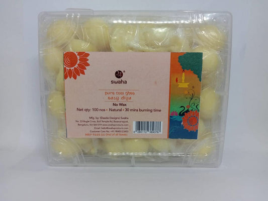 Swaha Easy Diya Cow Ghee- Set of 100 pcs