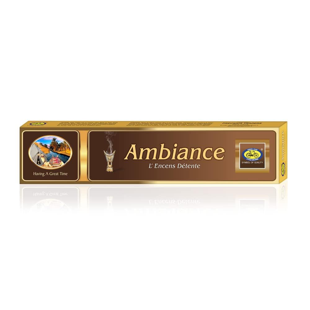 Cycle Pure Ambience Incense Sticks, Long Lasting Masala Bathi - Pack of 4 (15 Sticks per Pack)
