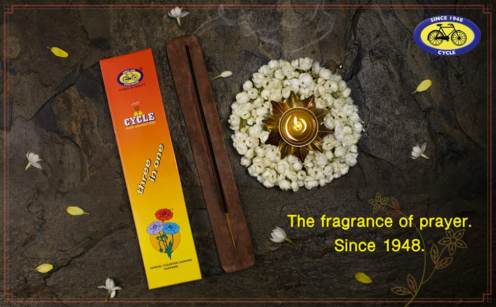 Cycle Pure Agarbatti Combo Pack of Three in One Agarbatti, Dasara Incense Sticks and Pushkarini Dhoop Bathi for a Divine & Special Puja Experience - Pack of 3