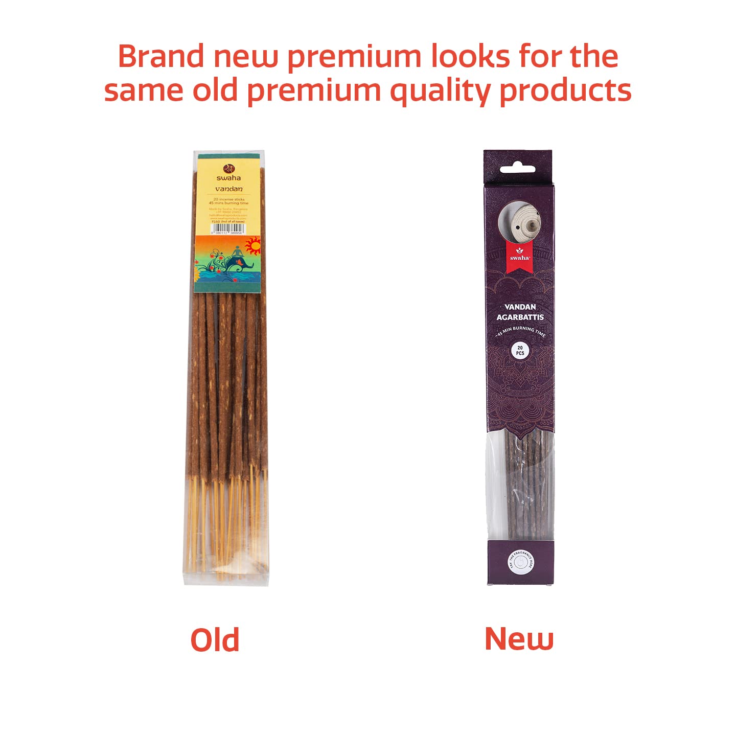 Swaha Vandan Agarbatti (Set of 20) | Experience The Divine Oudh Wood Fragrance | Long Lasting Incense Sticks