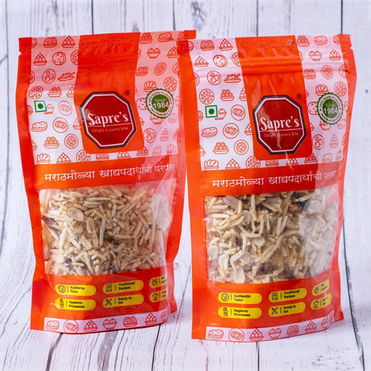 Sapre's Farali Chivada | Vrat Namkeen Chevda | 100% Veg | Farali Mixture | Upvas Snacks | Falhari | Dry fruit Faradi Fasting Chivda | Navratri Vrat Special Chiwda Potato Chivda | Fasting Snack | Pack of 2 - 150gm Each