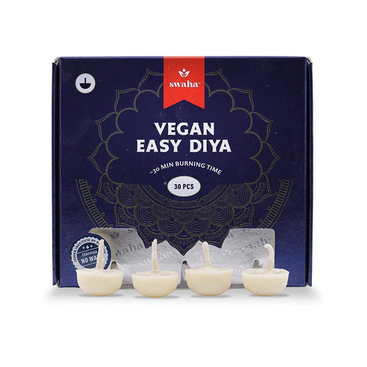 Swaha Vanaspati Ghee Diya (12 cm x 10 cm x 5 cm, Set of 100, White)