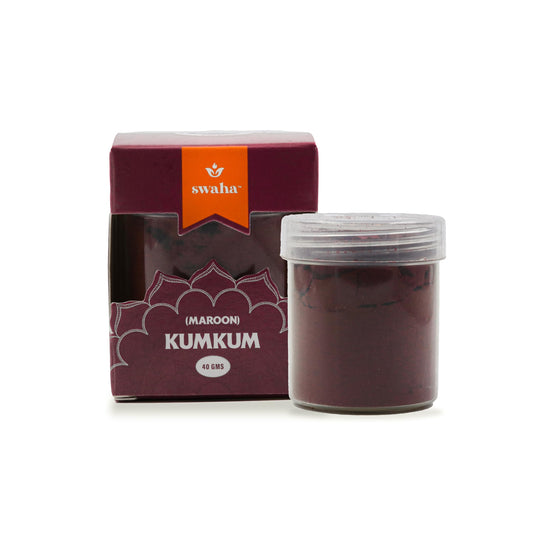 Swaha IISC Certified Pure Maroon Kumkum - 100% Natural and Chemical Free, 40grams - Pack of 1, Powder