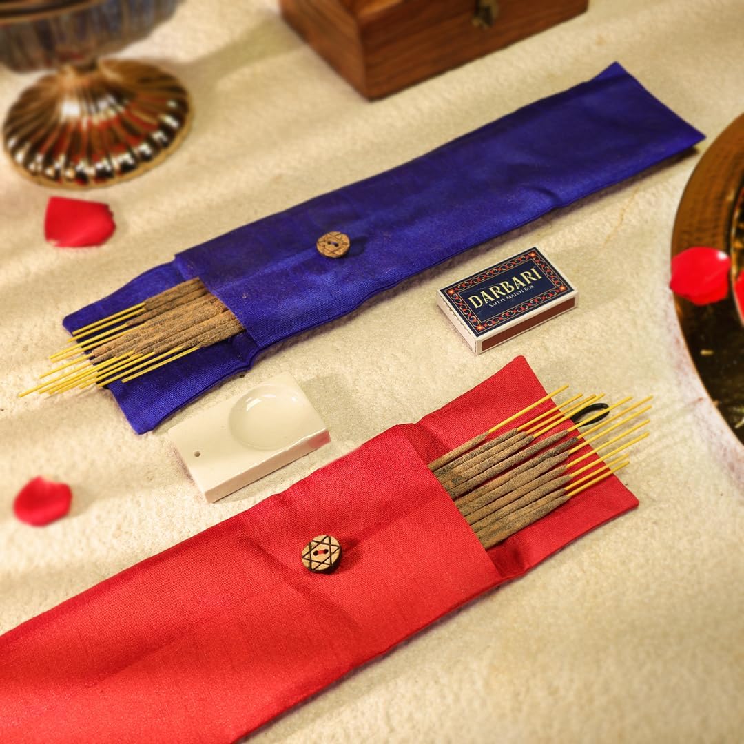 Darbari Incense Sticks | 2 Fragrances per Pack | 24 Incense Sticks | Floral & Sandal Natural Fragrance for Special Occasions