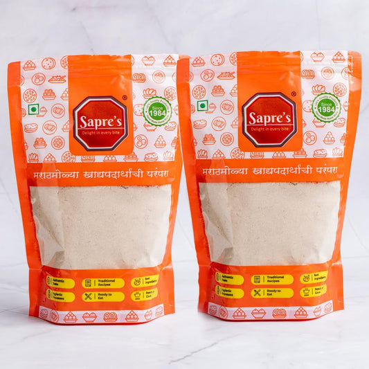 Sapre's Upwas Thalipeeth Bhajani Pack of 2-250gm Each | Upvas/Vrat/Fasting Flour | Premix | Ready to Cook Food | Healthy Atta | Authentic Thalipeeth Flour | 100% Veg | No Added Preservatives/Colours/Flavours