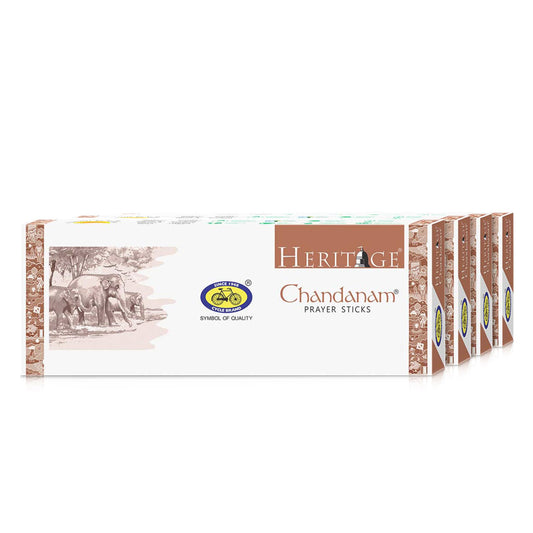 Cycle Pure Heritage Chandanam Prayer Sticks | Pack of 4 | Sandalwood Incense for Positive Energy, Puja, Relaxation, Havan | (Chandanam Incense Sticks)