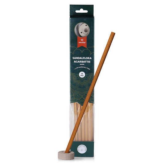 Swaha Sandalflora Agarbatti (Set of 10), 2 Hours Burning time, Long Lasting Sandalflora Fragrance Incense Sticks - Pack of 1