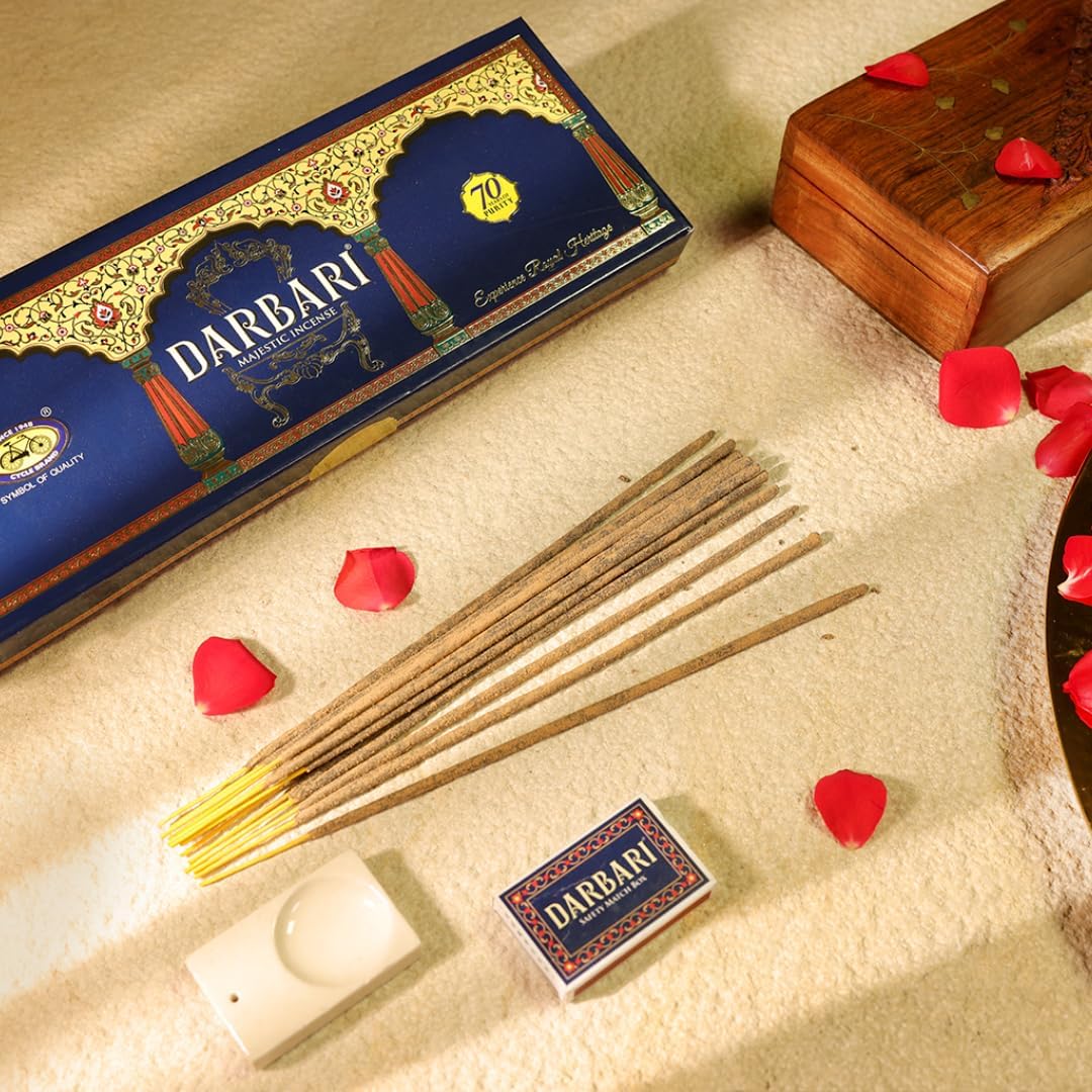 Darbari Incense Sticks | 2 Fragrances per Pack | 24 Incense Sticks | Floral & Sandal Natural Fragrance for Special Occasions