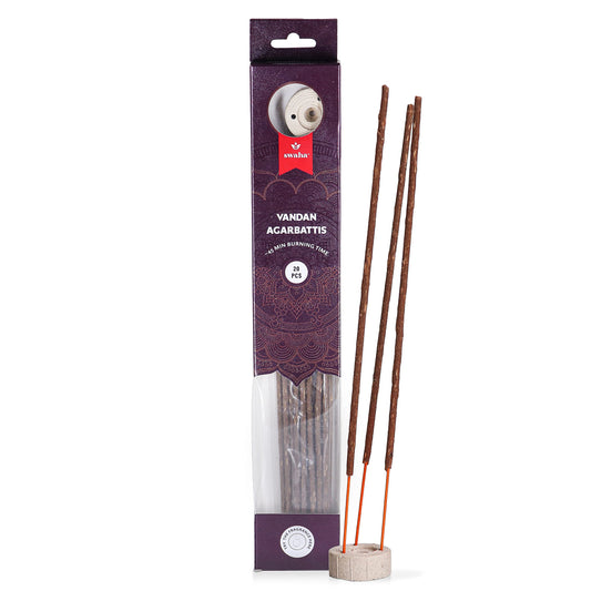 Swaha Vandan Agarbatti (Set of 20) | Experience The Divine Oudh Wood Fragrance | Long Lasting Incense Sticks