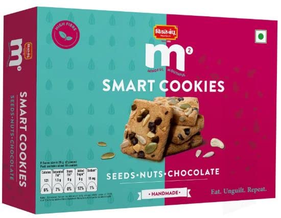 Chitale M² Smart Cookies Seeds-Nuts-Chocolate - Millets, Handmade, 200g (Pack of 2)