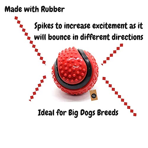 The Pets Company Big Rubber Ball Toy for Medium and Large Dogs, 4 Inches,
